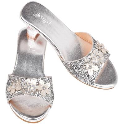 Silberne Schuhe mit Absatz Gr.30/31