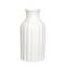 Vase Keramik weiß 25cm hoch gerillt
