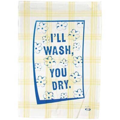 Blue Q Geschirrtuch kariert mit Spruch Ill wash ..