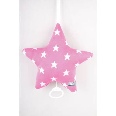 Spieluhr Stern Baumwolle pink weiss