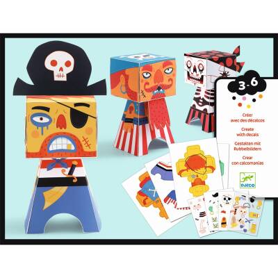 Djeco Bastelset mit Rubbelbilder Piraten 3-6 Jahren
