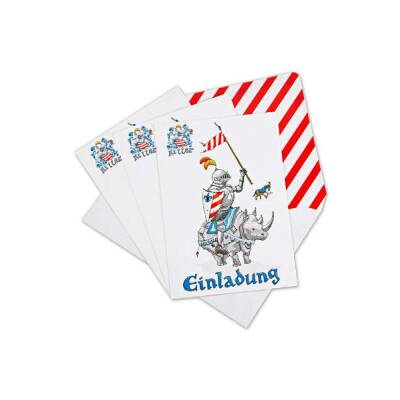 Einladungskarten-Set Ritter 6Karten