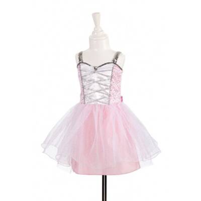 Kleid Prinzessin Lizzy rosa/silber 5-7J