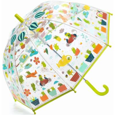 Djeco: Regenschirm transparent für Kinder Fröschlein
