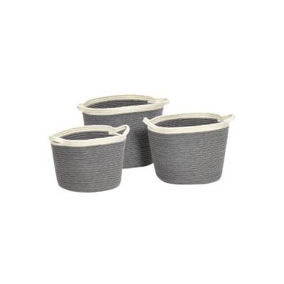 Hübsch Grauer Aufbewahrungskorb mit weißer Kante