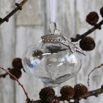 Chic Antique Glas-Tropfen mit Straßanhänger