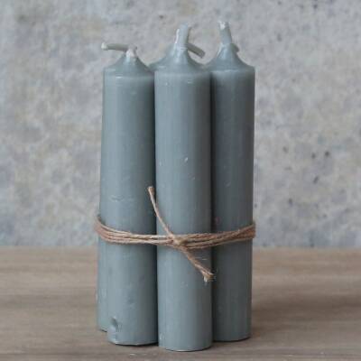 Chic Antique kurze Stabkerze grau 11 cm