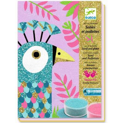 Djeco Sandbilder mit Glitzer Motiv Vögel