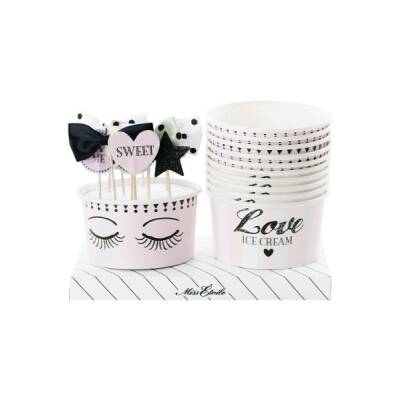 Eisbecher m.Deko Love/Eyes Miss Etoile