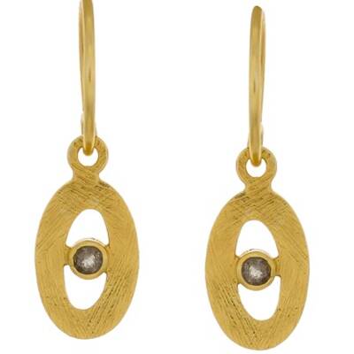 Muja Juma Ohrringe hängend oval mit Labradorite