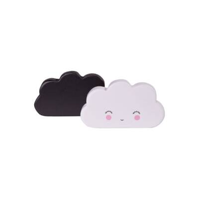 Wandhaken Wolken schwarz weiß 2 St.