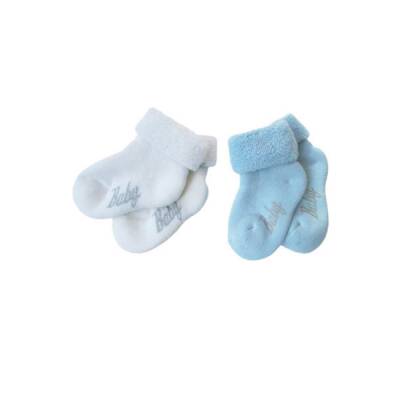 Baby-Söckchen hellblau/weiß 2Paar