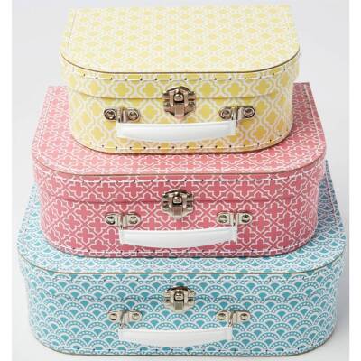 Sass & Belle Koffer aus Pappe Marokkanisches Muster mittel 25x18x8cm