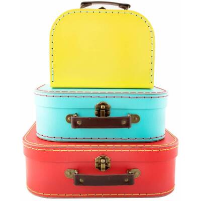 Sass & Belle Pappkoffer Retro einfarbig mittel 25x18x8cm