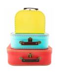 Sass & Belle Pappkoffer Retro einfarbig mittel 25x18x8cm
