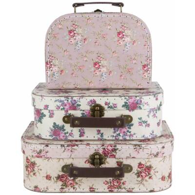 Sass & Belle Pappkoffer Kinder Vintage Rose groß 29x20x9cm