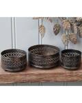 Chic Antique Kerzenhalter Messing mit Dekor Ø 10 cm - 5 cm hoch