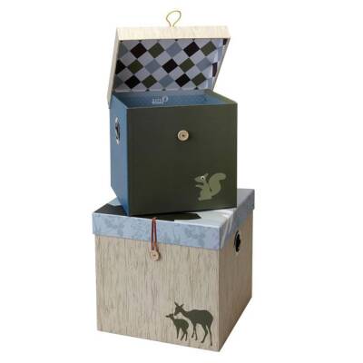 Aufbewahrungsboxen Pappe  Forest  klein 24 x 24 x 24 cm