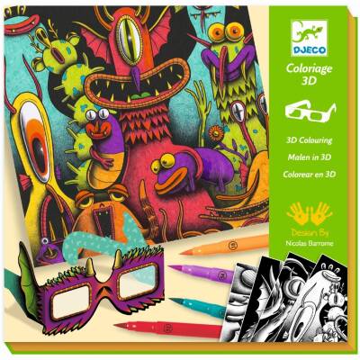 Djeco Malen mit Filzstiften in 3D Funny Freaks ab 7+