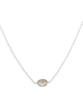 Muja Juma feine Halskette silber ovaler Edelstein Labradorite