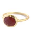 Muja Juma goldener Ring mit ovalem Edelstein roter Jaspis