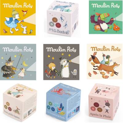 Moulin Roty Drehscheiben für Geschichten Lampen Schnurbart