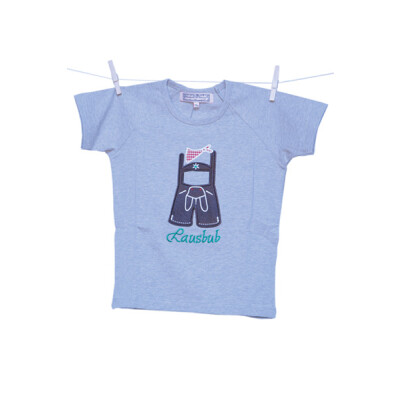 Kinder-T-shirt  Lausbub grau 68