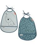 Done by Deer Lätzchen abwaschbar Elefant blau Set