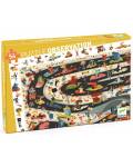 Djeco Entdeckerpuzzle ab 4 Jahre mit Fahrzeugen und lustigen Tieren auf der Rennstrecke 61x38cm