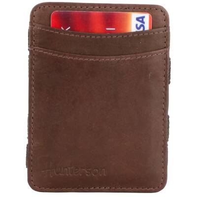 Hunterson Magic Strap Geldbeutel Leder RFID braun