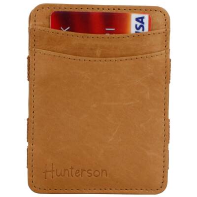 Hunterson Magic Strap Geldbeutel Leder RFID cognac