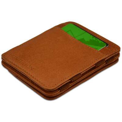 Hunterson Magic Strap Geldbeutel mit Kleingeldfach cognac