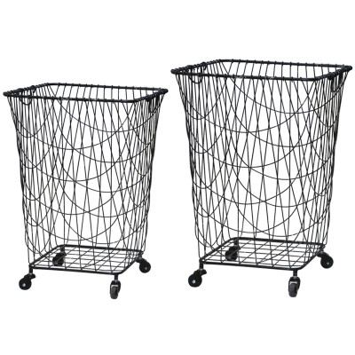 Chic Antique Metallkorb auf Rollen im Industrielook 58 hoch x 36  x 36 cm