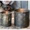 Chic Antique Windlicht Messing mit Dekor Ø 15,5 x 15 cm