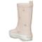 Fresk Regenstiefel mit goldenen Tupfen und feinen Pusteblumen in rosa