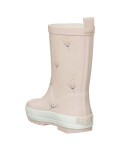 Fresk Regenstiefel mit goldenen Tupfen und feinen Pusteblumen in rosa