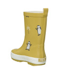 Fresk Regenstiefel mit Pinguinen in ocker gelb