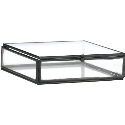 Madam Stoltz: Glasbox mit Deckel 10,5cm quadratisch