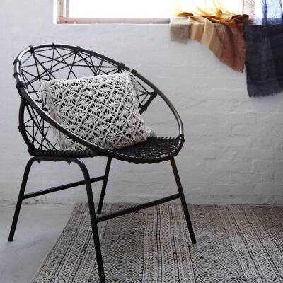 Madam Stoltz: Teppich creme mit Muster 120x180cm