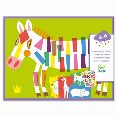 Djeco Sticker Große Tiere Basteln von 3-6 Jahren