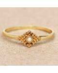 Muja Juma Ring gold Vertical Dots Perle