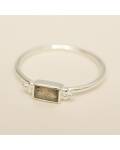 Muja Juma: Ring silber Rectangle Labradorit