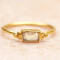 Muja Juma Ring gold Rectangle Double Dots Mondstein 54