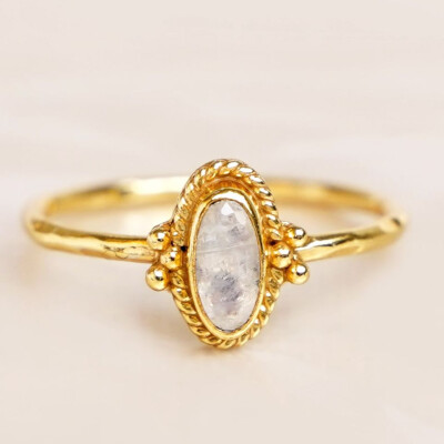 Muja Juma Ring gold oval braided plain Dots 52
