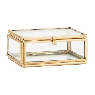 Madam Stoltz: Glasbox mit Deckel 7,5x5,5x3 cm gold