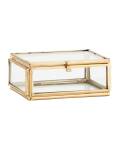 Madam Stoltz: Glasbox mit Deckel 7,5x5,5x3 cm gold