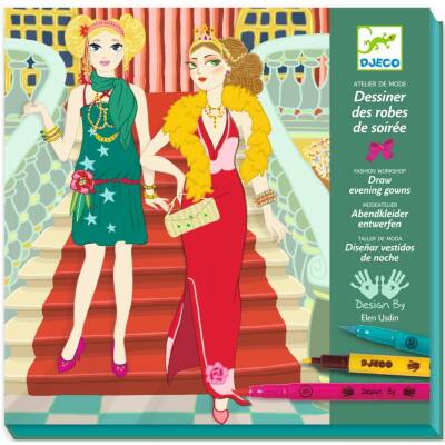 Djeco Malset Filzstifte Abendkleider Kreativ ab 8+