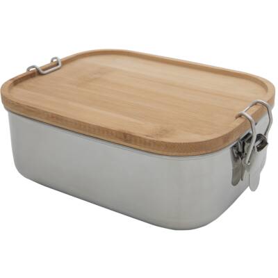Tranquillo Brotdose aus Edelstahl mit Bambusdeckel 16,5cm