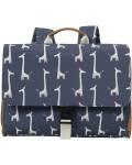 Fresk: Kleine Schultasche Giraffe blau 33x24x9cm
