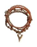 The Moshi: Armband elastisch 4-Reihig gold-cognac